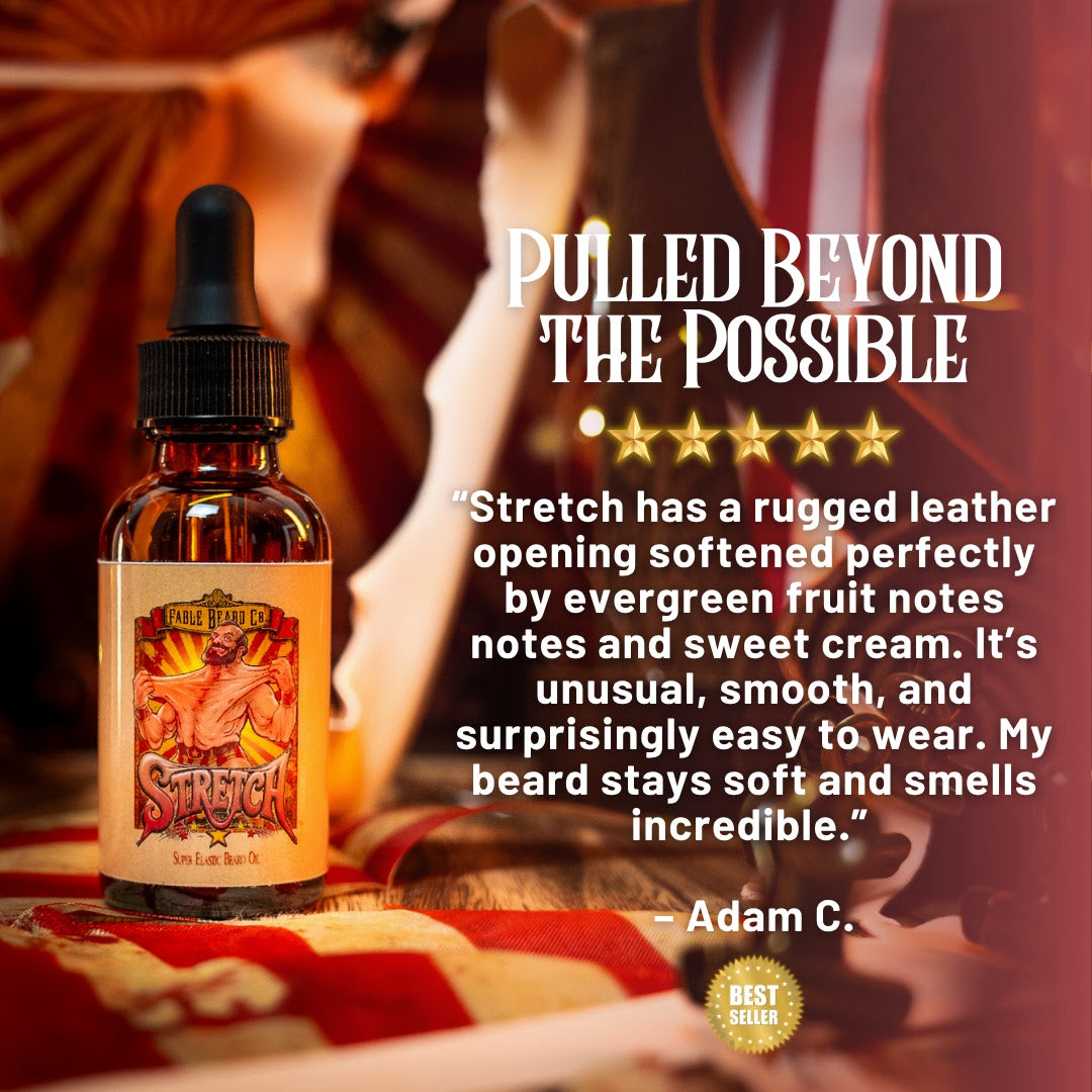 Stretch - Beard Oil - Stretched Leather, Evergreen Fruits, Silken Sweet Cream