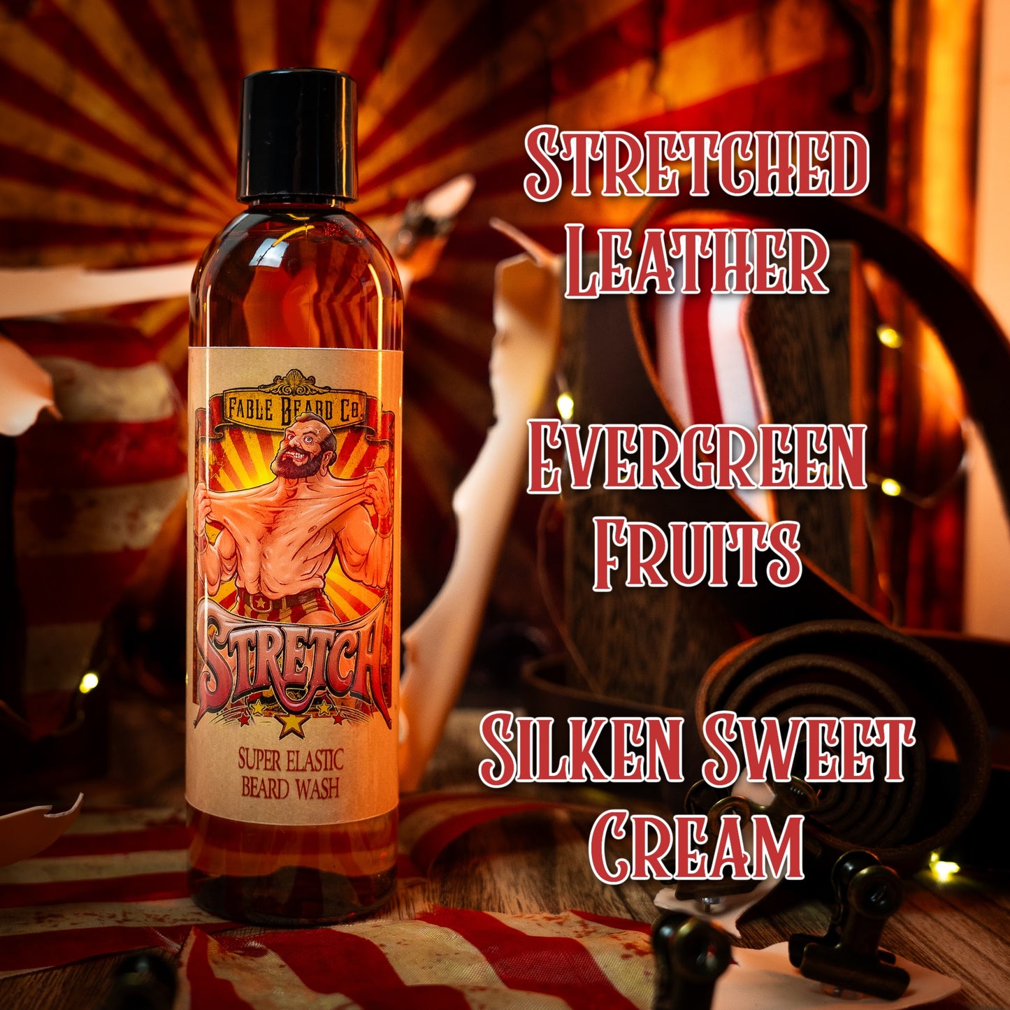 Stretch - Beard Wash - Stretched Leather, Evergreen Fruits, Silken Sweet Cream