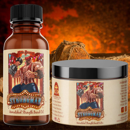 The Strongman - Colossal Cinnamon Leather Beard Oil & Butter Kit