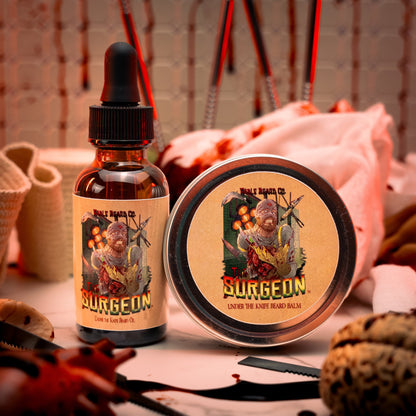 The Surgeon - Beard Oil & Balm Kit - Black Tea Leaves, Sterile Lemon Tincture, Cursed Amberwood