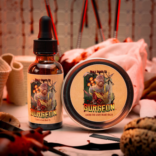 The Surgeon - Beard Oil & Balm Kit - Black Tea Leaves, Sterile Lemon Tincture, Cursed Amberwood