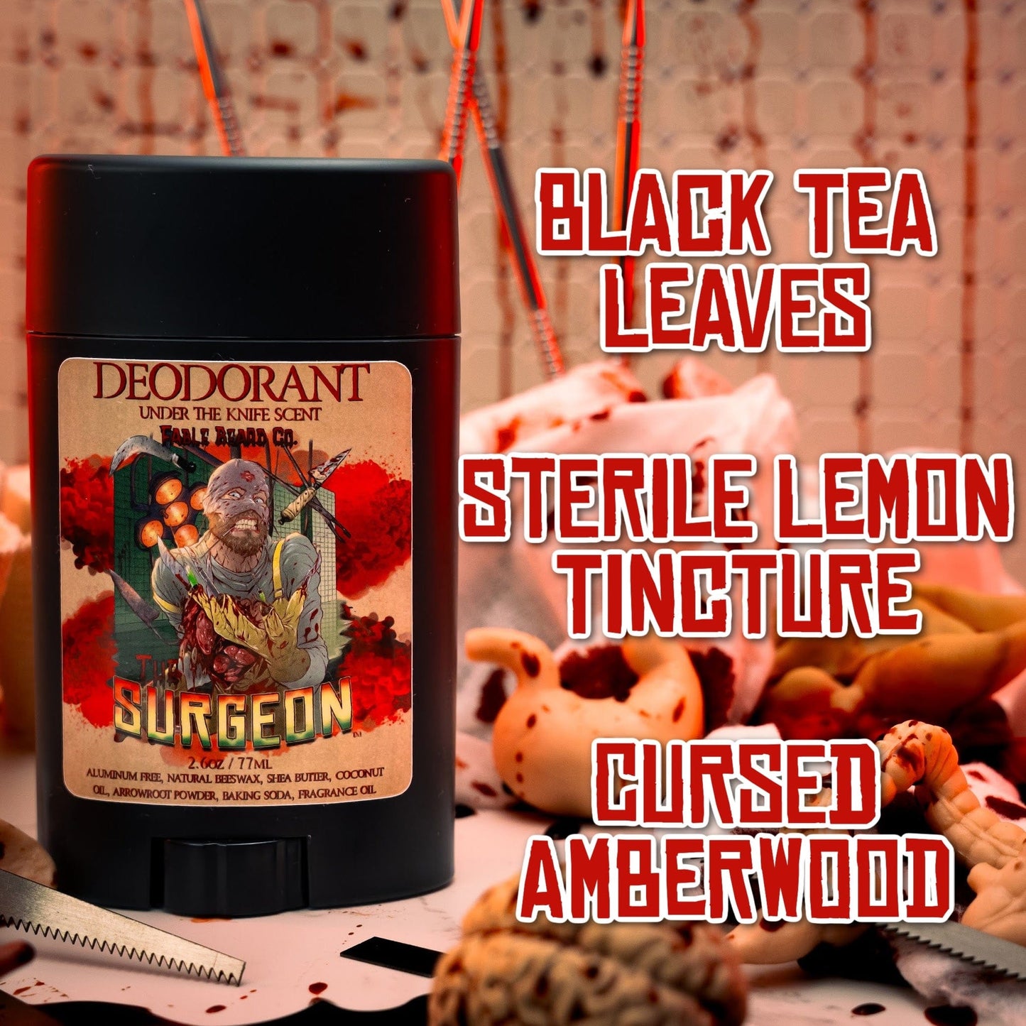 The Surgeon - Deodorant - Black Tea Leaves, Sterile Lemon Tincture, Cursed Amberwood