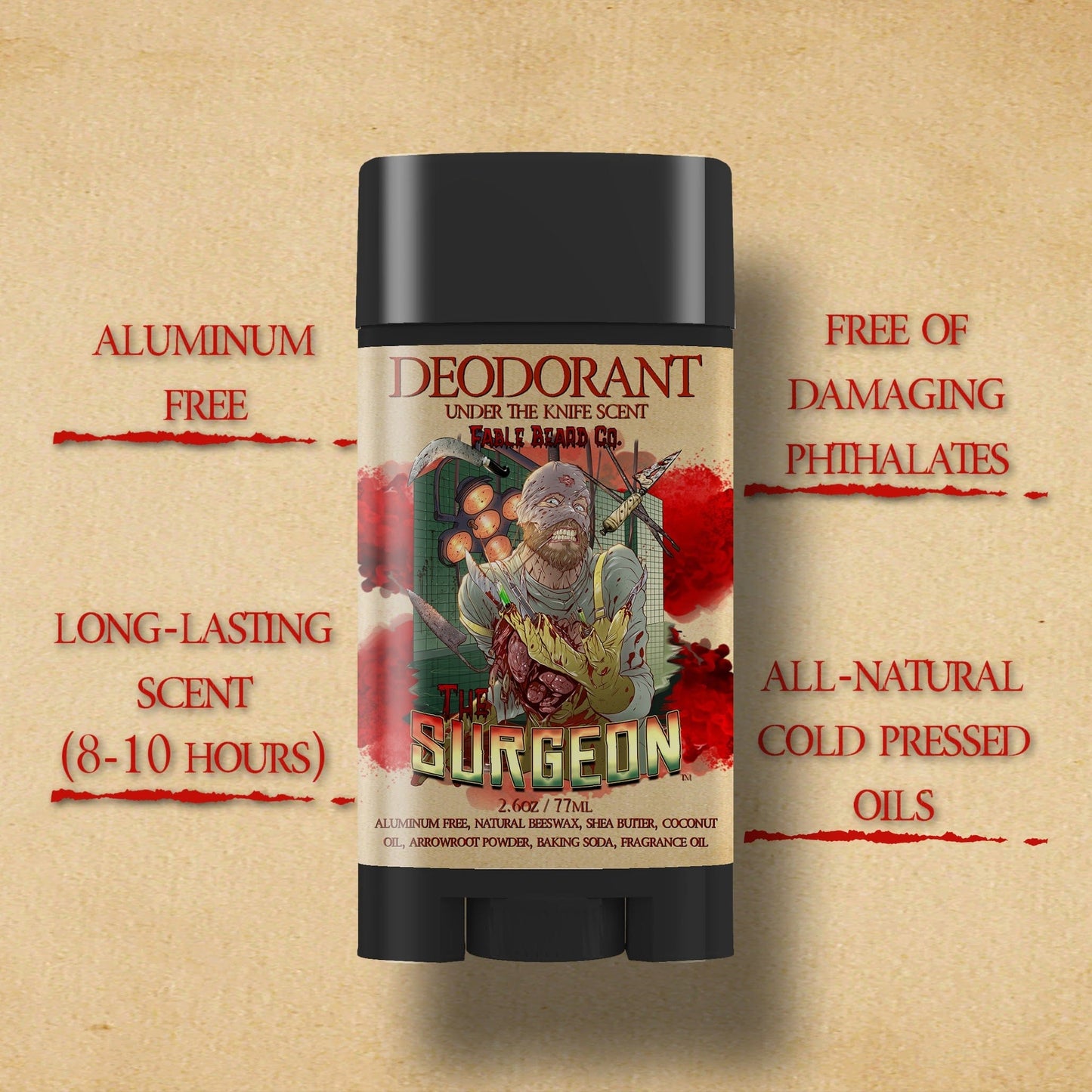 The Surgeon - Deodorant - Black Tea Leaves, Sterile Lemon Tincture, Cursed Amberwood