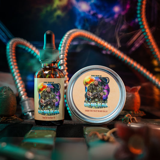The General - Beard Oil & Balm Kit - Sweetened Tobacco, Sandalwood Aftershave, Cosmic Bergamot