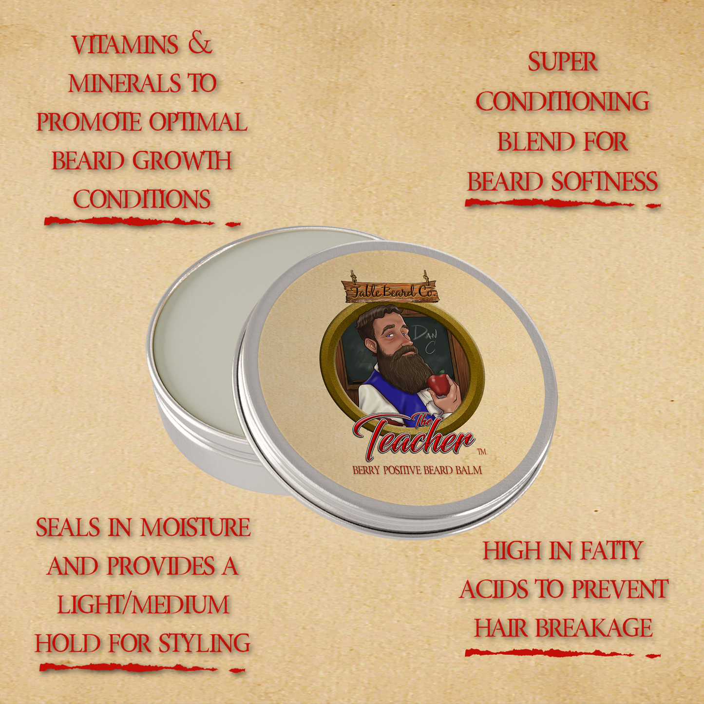 The Teacher - Beard Oil & Balm Kit - Fresh Apples, Wild Berries, Creamy Vanilla