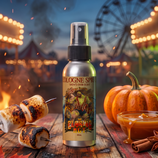 The Closing Act cologne in Charred Marshmallows, Fresh Fall Evening and Caramel Pumpkin Spice scent by Fable Beard Co.
