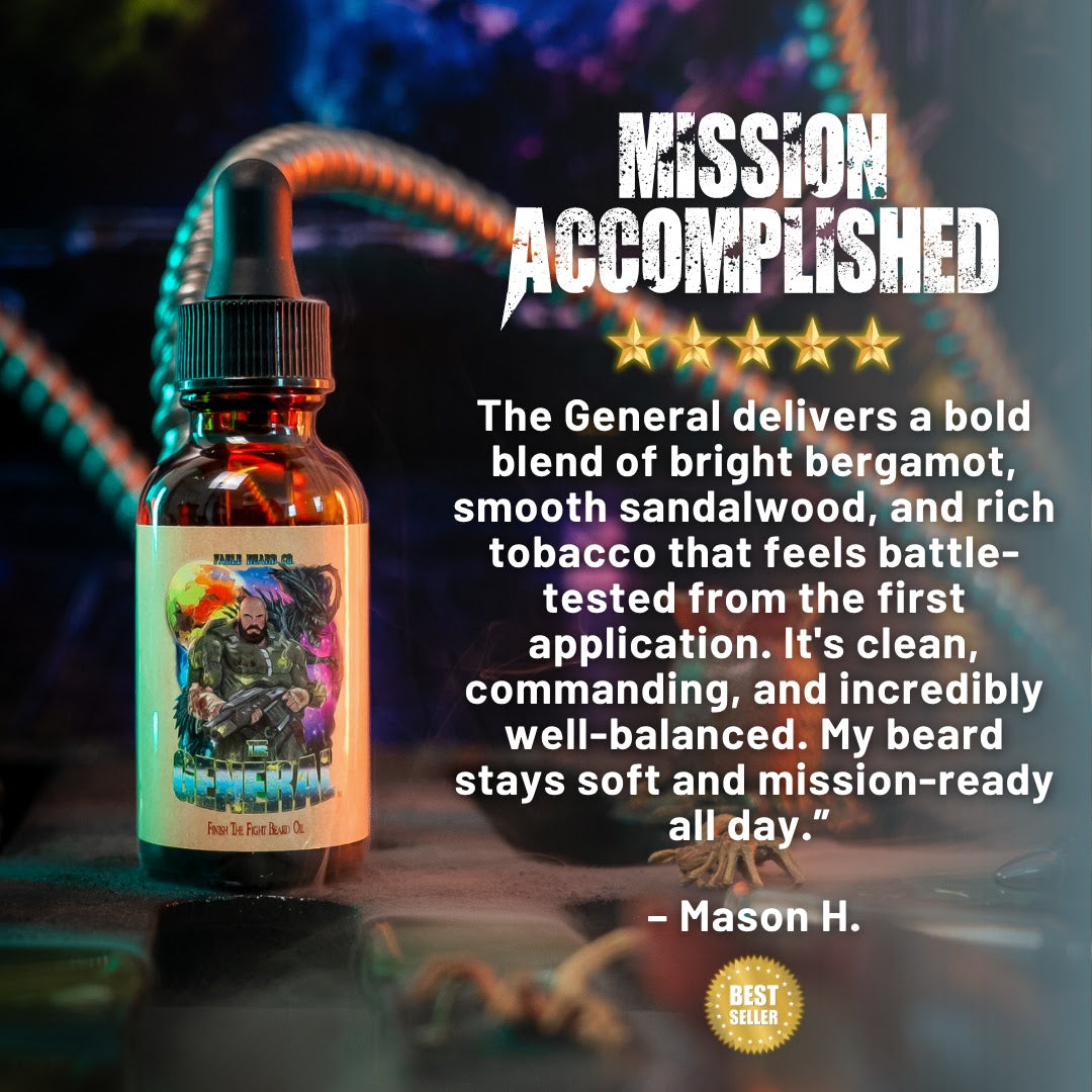 The General - Beard Oil - Sweetened Tobacco, Sandalwood Aftershave, Cosmic Bergamot
