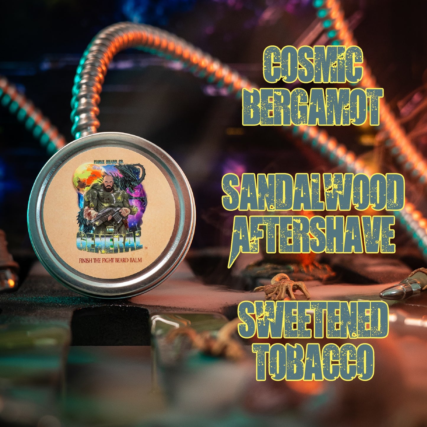 The General - Beard Balm - Sweetened Tobacco, Sandalwood Aftershave, Cosmic Bergamot