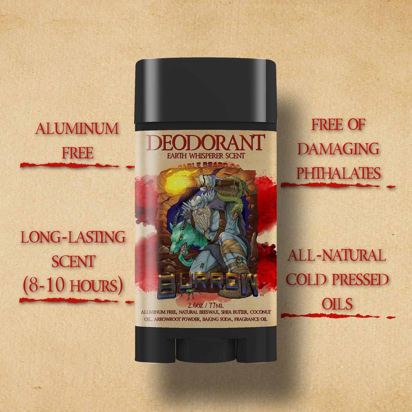 Burrow - Deodorant - Mineralic Mint, Cave Dried Herbs, Lemon Zest