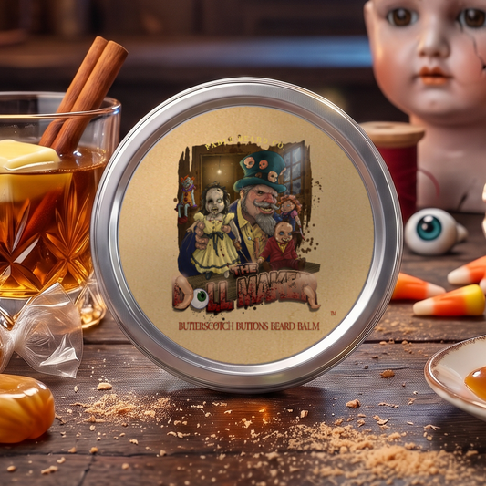 The Dollmaker - Beard Balm - Warm Butterscotch, Buttered Rum, Candy Corn, & Creamy Caramel