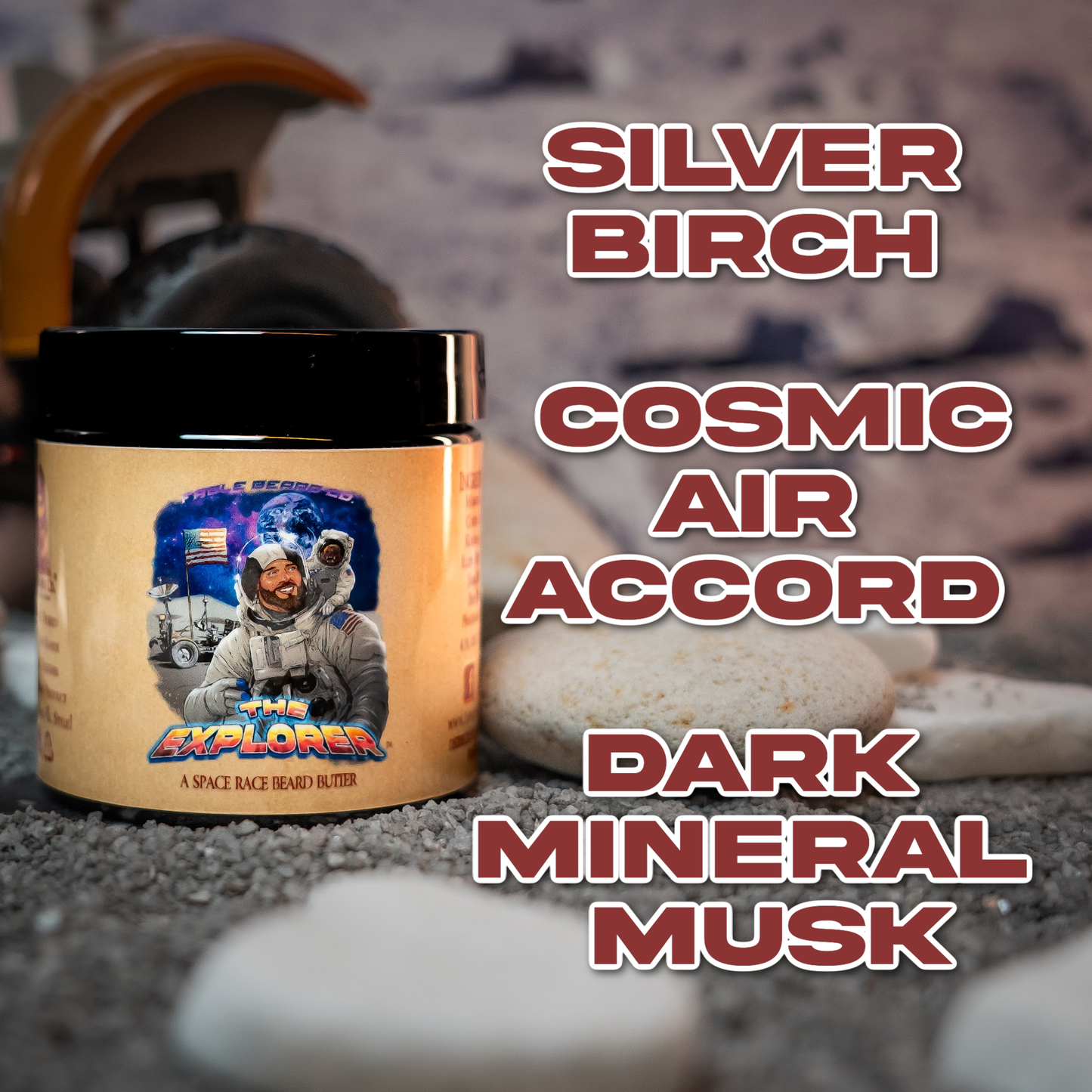 The Explorer - Beard Butter - Silver Birch, Cosmic Air Accord, Dark Mineral Musk