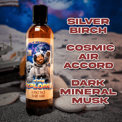 The Explorer - Beard Wash - Silver Birch, Cosmic Air Accord, Dark Mineral Musk