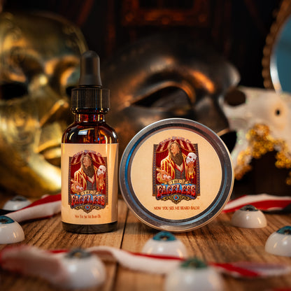 The Faceless - Beard Oil & Balm Kit - Fireside Cider, Phantom Suede, Velvety Marzipan