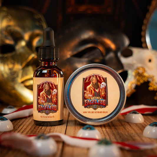 The Faceless - Beard Oil & Balm Kit - Fireside Cider, Phantom Suede, Velvety Marzipan