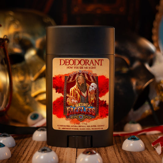 The Faceless - Deodorant - Fireside Cider, Phantom Suede, Velvety Marzipan