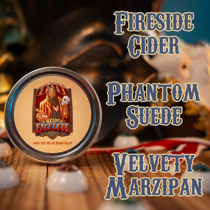 The Faceless - Beard Balm - Fireside Cider, Phantom Suede, Velvety Marzipan