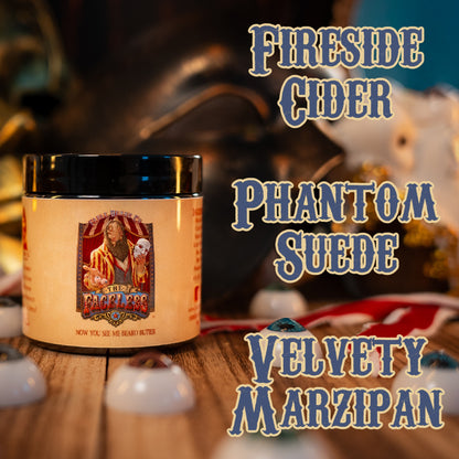 The Faceless - Beard Butter - Fireside Cider, Phantom Suede, Velvety Marzipan