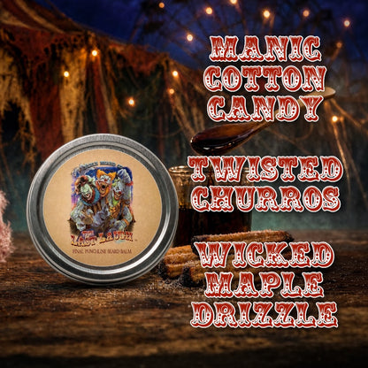 The Last Laugh - Beard Balm - Manic Cotton Candy, Twisted Churros, Wicked Maple Drizzle
