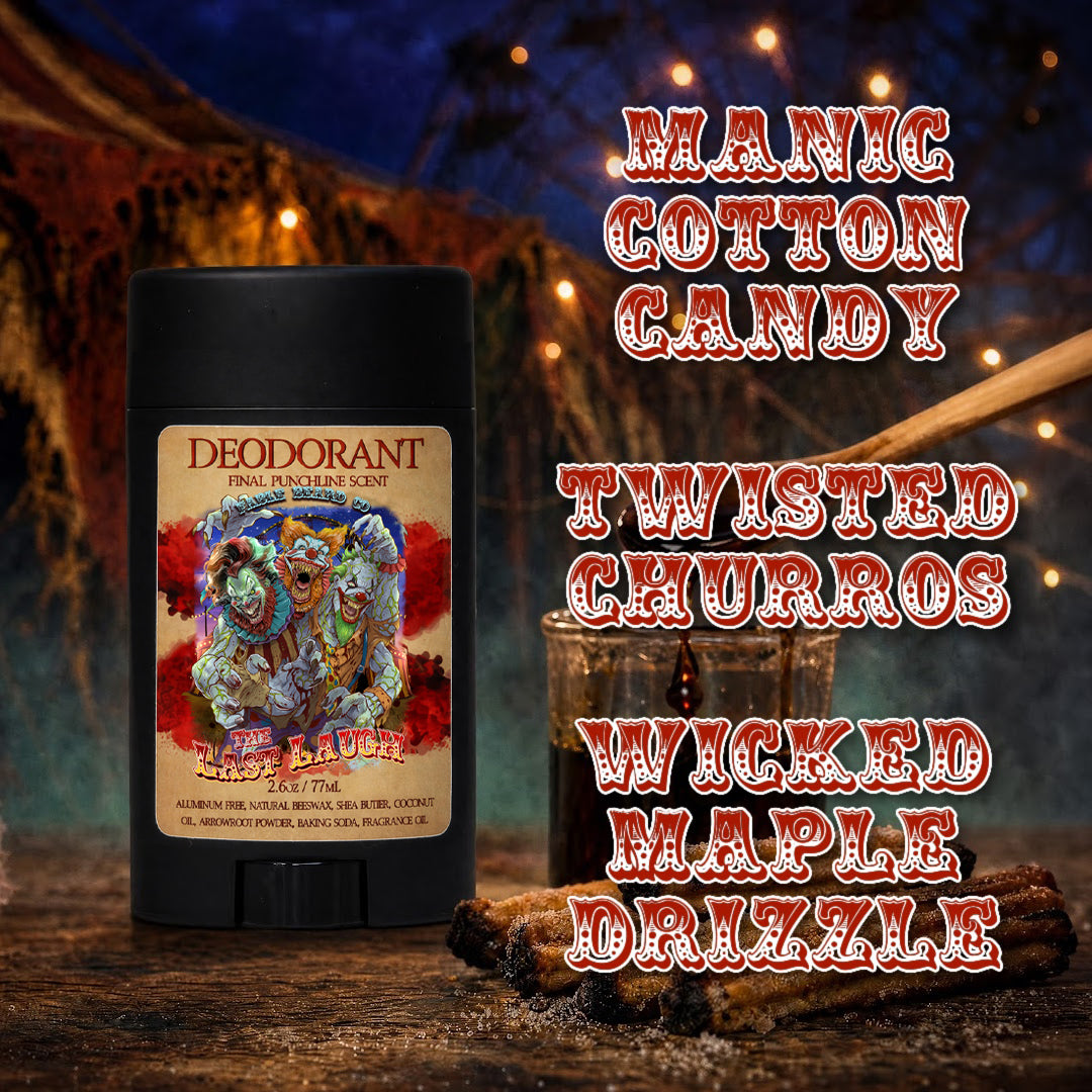 The Last Laugh - Deodorant - Manic Cotton Candy, Twisted Churros, Wicked Maple Drizzle