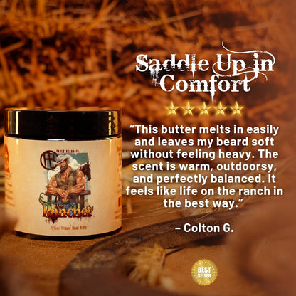 The Rancher - Beard Oil & Butter Kit - Fresh Cut Cedar, Green Pastures, Leather Boots