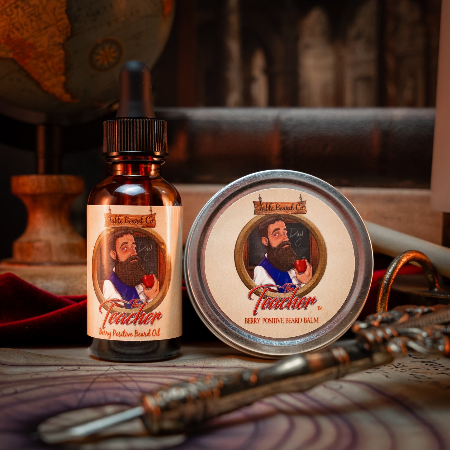 The Teacher - Beard Oil & Balm Kit - Fresh Apples, Wild Berries, Creamy Vanilla