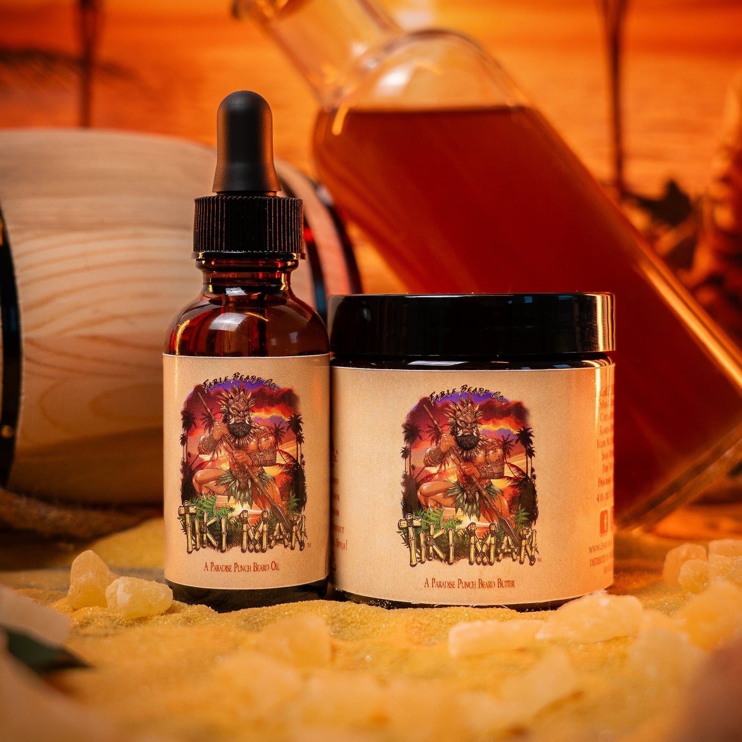Tiki Man - Beard Oil & Butter Kit - Juicy Pineapple, Jungle Woods, Spiced Rum