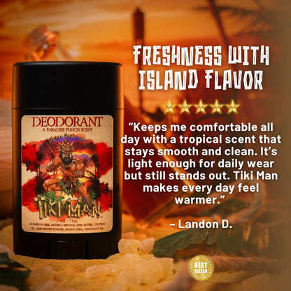 Tiki Man - Deodorant - Juicy Pineapple, Jungle Woods, Spiced Rum