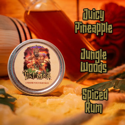 Tiki Man - Beard Balm - Juicy Pineapple, Jungle Woods, Spiced Rum