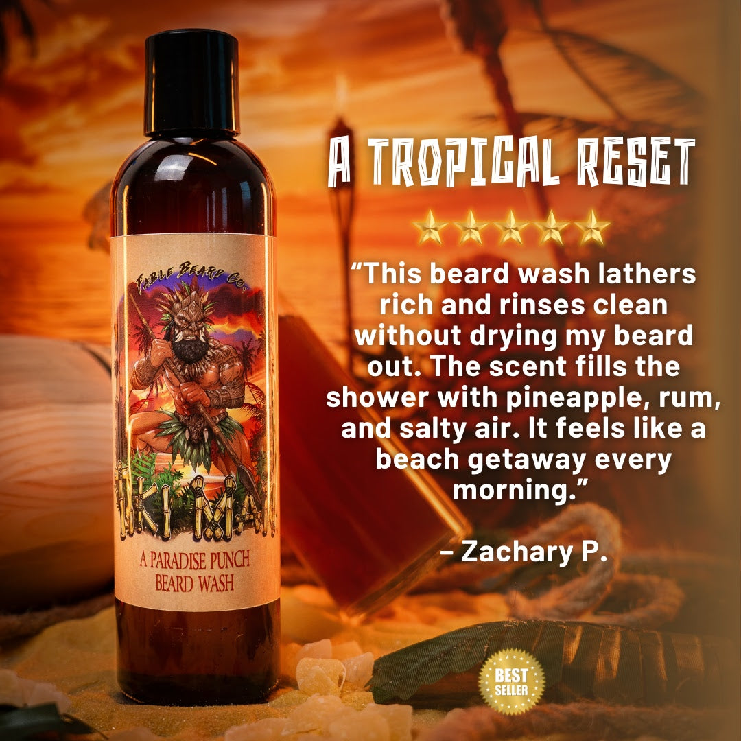 Tiki Man - Beard Wash - Juicy Pineapple, Jungle Woods, Spiced Rum