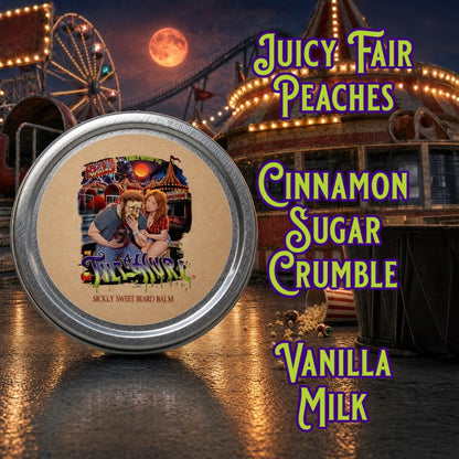 Tilt-A-Hurl - Beard Balm - Juicy Fair Peaches, Cinnamon Sugar Crumble, Vanilla Milk