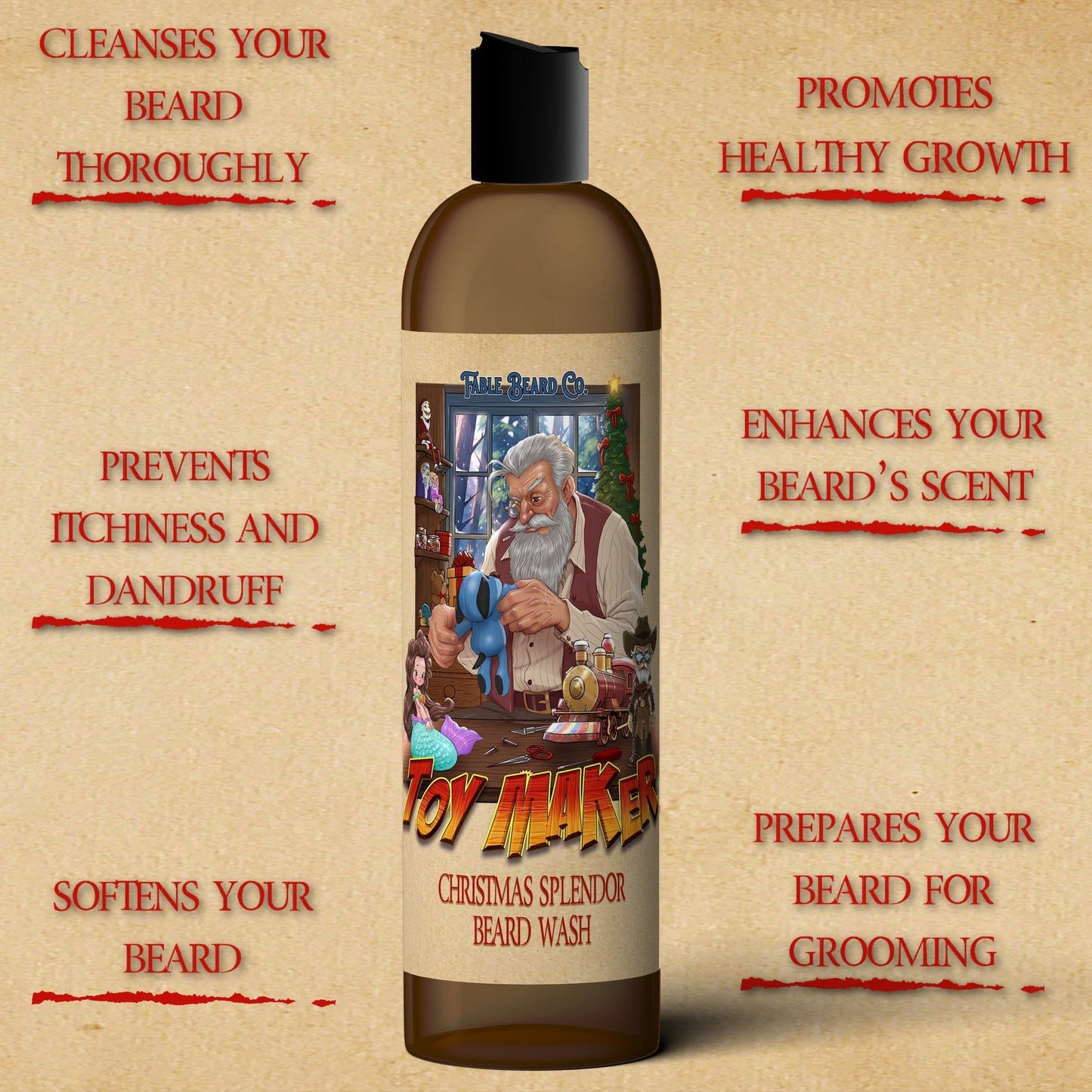 The Toy Maker - Beard Wash - Roasted Marshmallow Latte, Vanilla Bourbon, and Pipe Tobacco