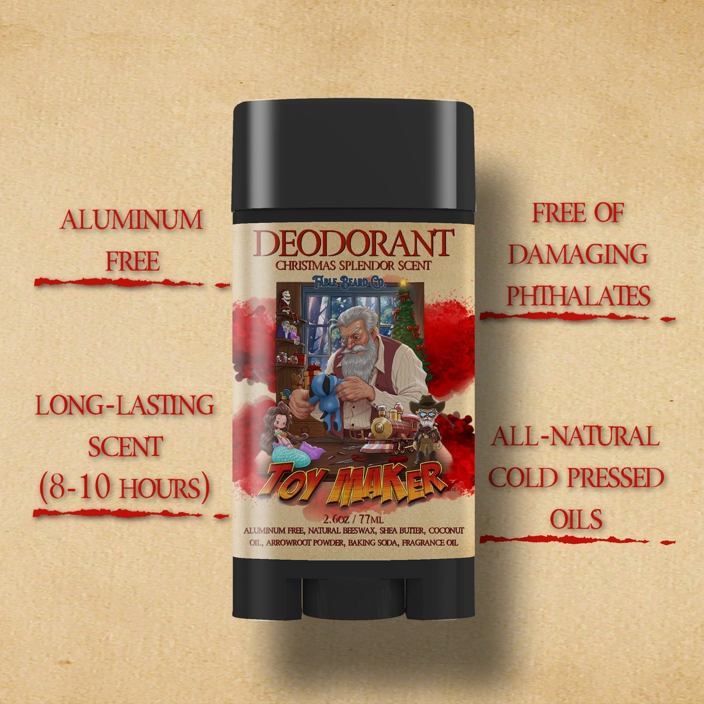 The Toy Maker - Deodorant - Roasted Marshmallow Latte, Vanilla Bourbon, and Pipe Tobacco