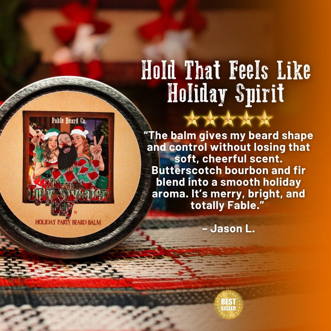 The Ugly Sweater Guy - Beard Balm - Butterscotch Bourbon, Balsam Fir, and Vanilla Cookies