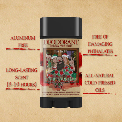 The Ugly Sweater Guy - Deodorant - Butterscotch Bourbon, Balsam Fir, and Vanilla Cookies