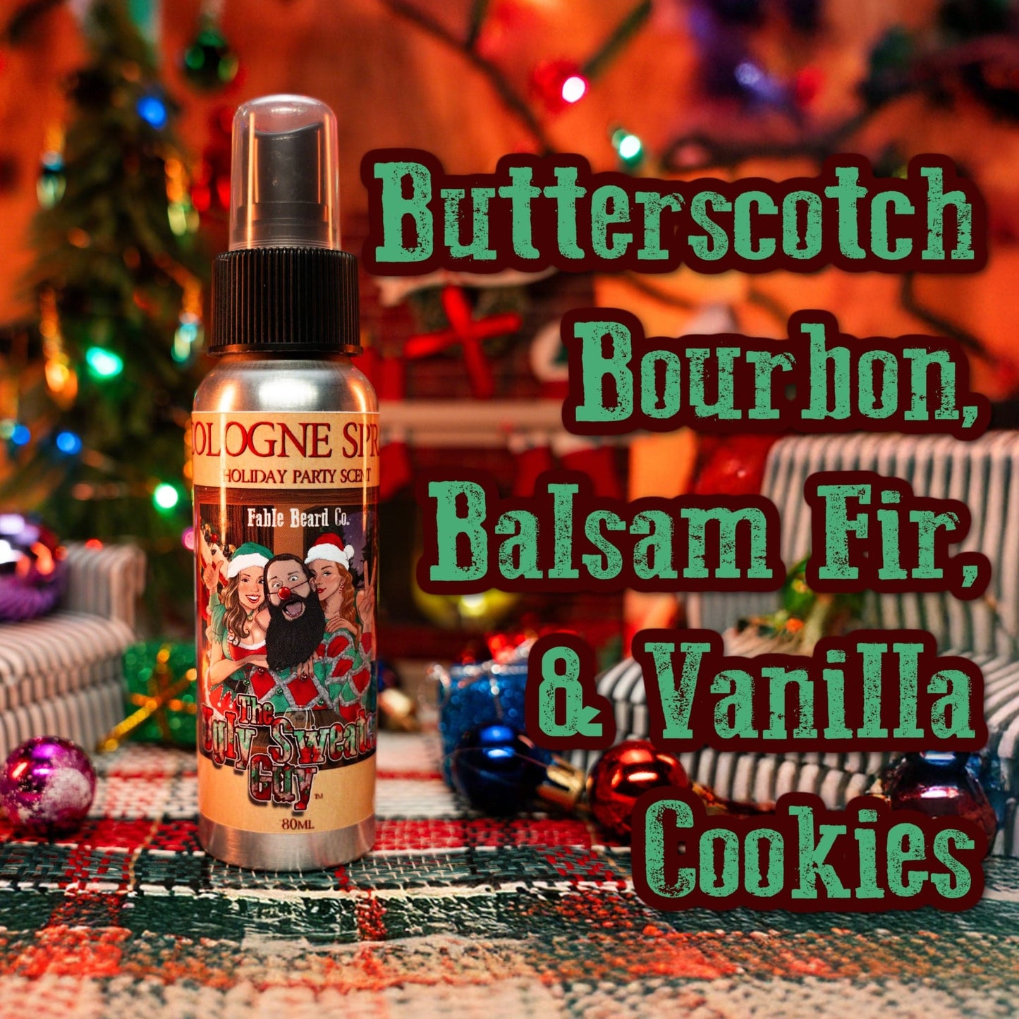 The Ugly Sweater Guy - Cologne - Butterscotch Bourbon, Balsam Fir, and Vanilla Cookies