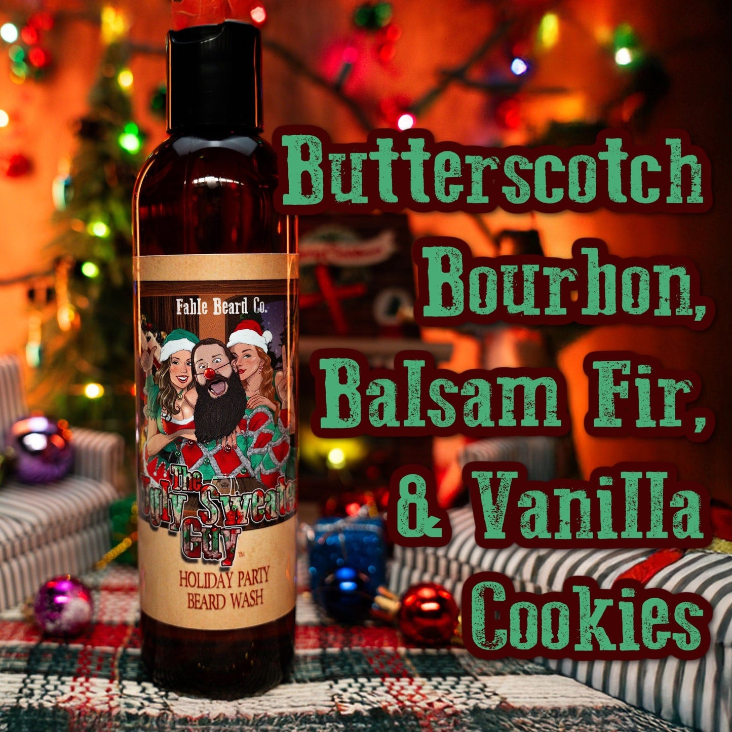 The Ugly Sweater Guy - Beard Wash - Butterscotch Bourbon, Balsam Fir, and Vanilla Cookies