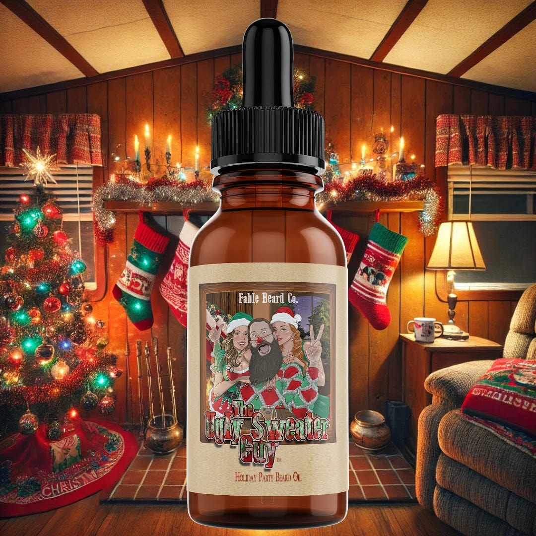 The Ugly Sweater Guy - Beard Oil - Butterscotch Bourbon, Balsam Fir, and Vanilla Cookies