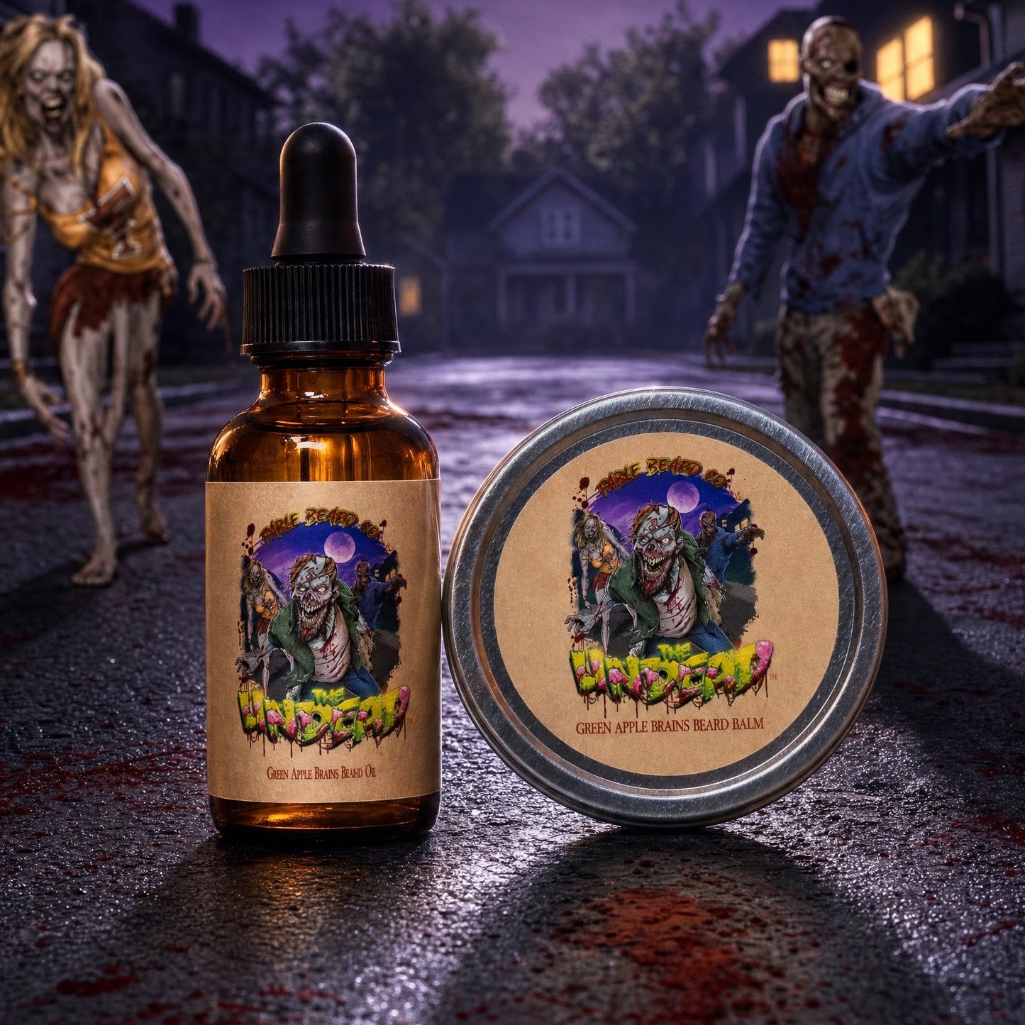 The Undead - Beard Oil & Balm Kit - Green Apples, Sour Candy, Bubblegum Brains