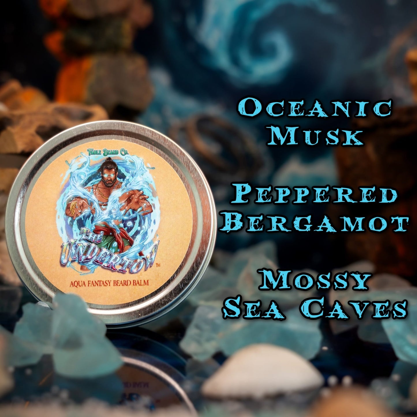 The Undertow - Beard Balm - Palm Tree Woods, Oceanic Musk, Peppered Bergamot, and Mossy Sea Caves