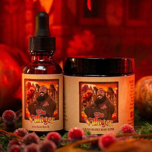 The Villager - Beard Oil & Butter Kit - Dried Oak Leaves, Iced Cranberry, Fall Air, and Golden Amber