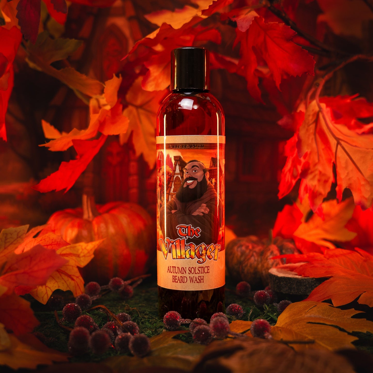 The Villager - Beard Wash - Dried Oak Leaves, Iced Cranberry, Fall Air, and Golden Amber