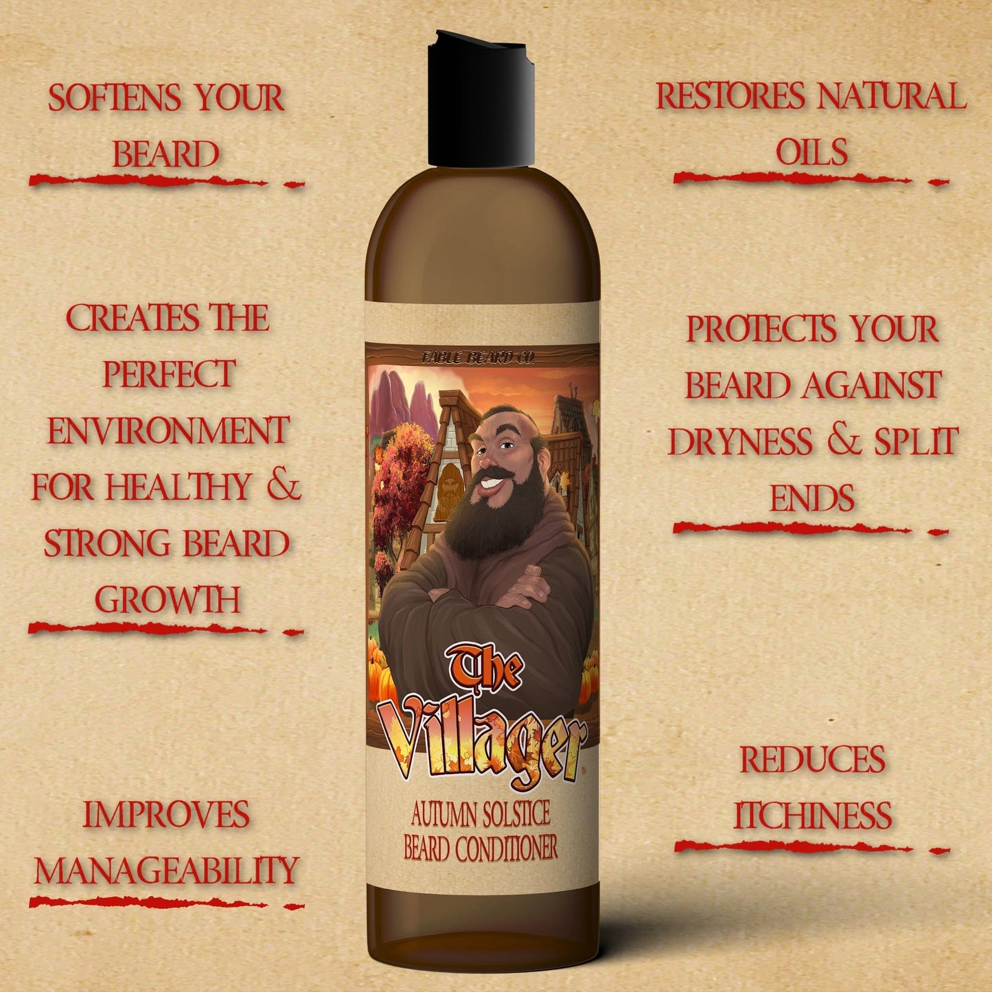 The Villager - Beard Conditioner - Dried Oak Leaves, Iced Cranberry, Fall Air, and Golden Amber