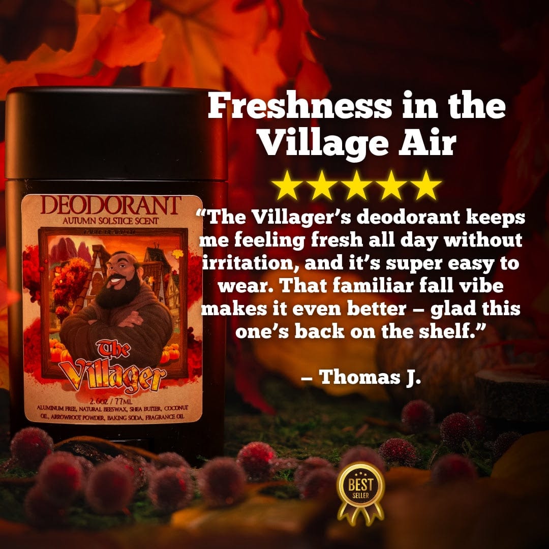 The Villager - Deodorant - Dried Oak Leaves, Iced Cranberry, Fall Air, and Golden Amber