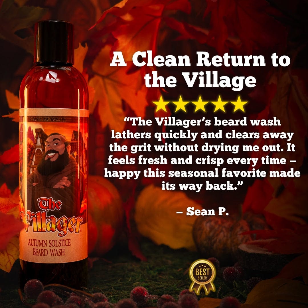The Villager - Beard Wash - Dried Oak Leaves, Iced Cranberry, Fall Air, and Golden Amber