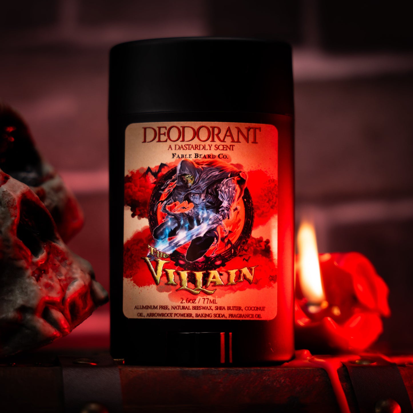 The Villain - Deodorant - Dark Cologne, Diabolical Bergamot, Sinister Sandalwood, Warm Pipe Tobacco