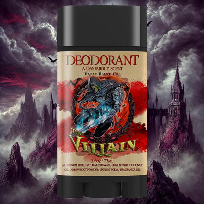 The Villain - Deodorant - Dark Cologne, Diabolical Bergamot, Sinister Sandalwood, Warm Pipe Tobacco