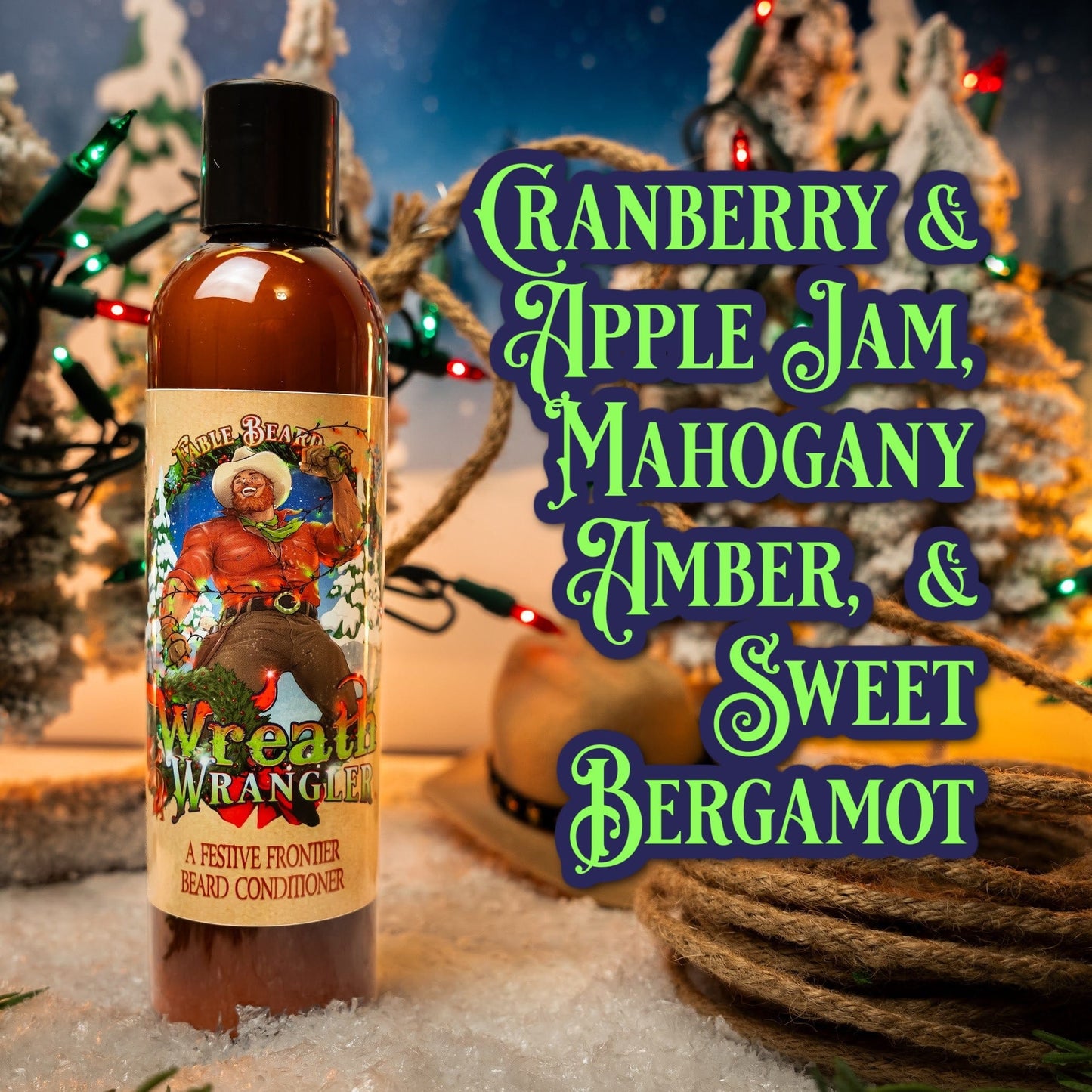 Wreath Wrangler - Beard Conditioner - Cranberry Jam, Mahogany Amber, Sweet Bergamot