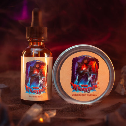 The Warlock - Beard Oil & Balm Kit - Dark Tobacco, Brown Ale, Citrus Spark, and Cherry Mist