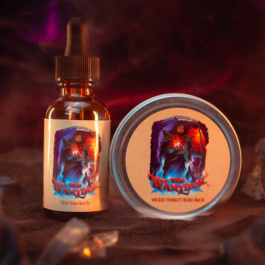 The Warlock - Beard Oil & Balm Kit - Dark Tobacco, Brown Ale, Citrus Spark, and Cherry Mist