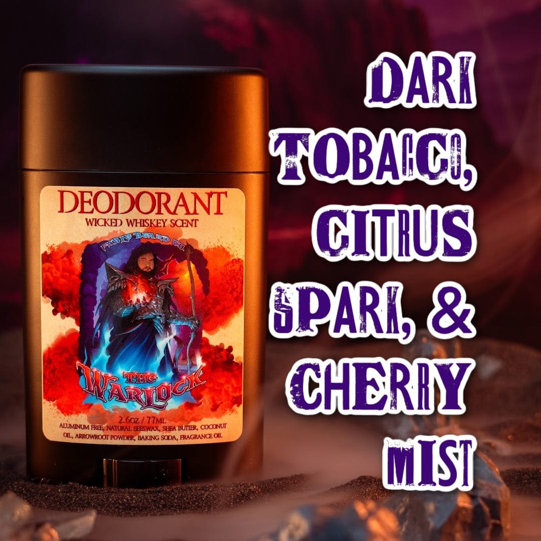 The Warlock - Deodorant - Dark Tobacco, Brown Ale, Citrus Spark, and Cherry Mist
